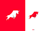 Bull horns minimalist flat illustrator vector minimal logo design branding red toro strong animal horn bull taurus