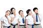 Royalty-free Image: Cute schoolchildren thinking with hand on chin