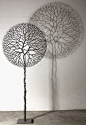 the art room plant: Jae Hyo Lee's work in steel: what caught my attention in this work is the design which is similar to the landscape symbols for showing trees. I believe using steel had a positive affect on this work that helped to have this beautiful s