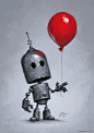 The Red Balloon, Matt Dixon : Taken from my new book of robot art, Transmissions 5, now live on Kickstarter - http://bit.ly/TranS5