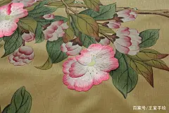 手绘壁纸加真丝手工苏绣花鸟壁画