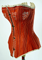 Red cotton corset 1880
