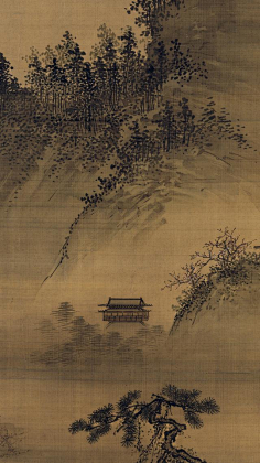 com明-戴进山水画《春山积翠图》浙派4晚班ly采集到中国水墨写意山水