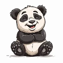 微笑着的可爱熊猫素材图片