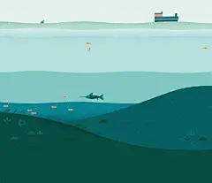 色彩对比插画风景扁平简
