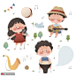 音乐符号演唱弹奏乐器音符卡通人物插画图片人物插画素材下载-优图网-UPPSD