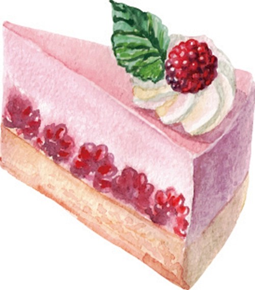 78水彩手绘纸杯彩虹蛋糕马卡龙草莓华夫饼...