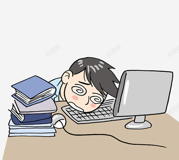 趴在电脑桌上睡觉的男子 虚脱 趴着 黑夜 元素 免抠png 设计图片 免费下载 页面网页 平面电商 创意素材-花瓣网