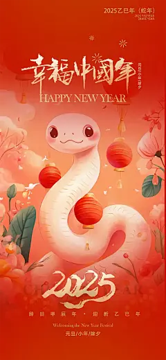 新年过年蛇年喜庆新春活动海报