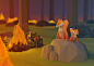Fire and fox : Low poly experiment