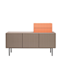 Casamania - Toshi Sideboard, Cabinet 3, feet, warm grey with further attachment, Cabinet 2, orange, single image