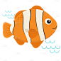 SVG-水族馆鱼类元素-小丑鱼