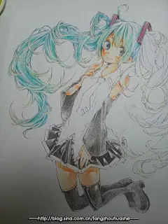日本——东京画师川名的动漫插画人物手绘（马克笔）上色过程图