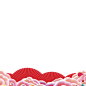 中国风红色喜庆扇子扇形古典古风手绘折扇PNG透明免抠PS设计素材
