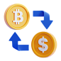 Bitcoin Exchnage 3D Icon