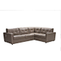 Acme Sogna Leather Sectional Sleeper Sofa In Taupe Made Italy