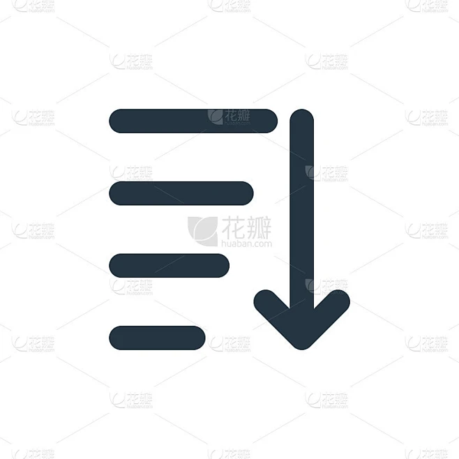 图标排序顺序。字形排序图标用于网站设计和移动，应用程序开发，打印。排序图标从填充界面收集孤立的白色背素材-花瓣网