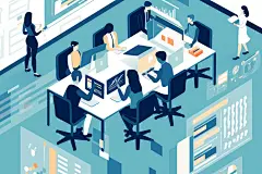 办公团队手绘图库