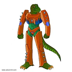 手绘蜥蜴战士png素材图片png免抠元素卡通手绘背景装饰免扣图片