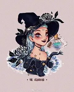 暗夜里的百变女巫，
,
像是掉落人间的星星。
,
人物插画、漫画师
,
roytheart_ ​​​​