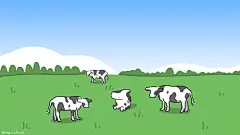 奶牛田园插画 ipad壁纸