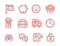 Custom icon set for 'conker' a student property rentals project.