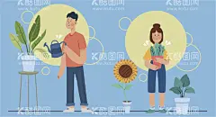花店  - 源文件下载【酷图网】花店,卖花,鲜花,送花,花卉,卡通种植,种植,植树,卡通植树,种植插画,种植插图,卡通种植花草,种植花草,种植树木,种植树苗,花草种植,树木植物,设计,
