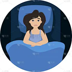 女人,女孩,失眠症,疲劳的,床,夜晚,暗色,性格,惊骇,躺