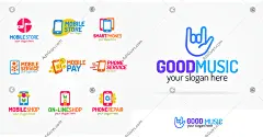 简洁绿色环保音乐电子产品标志logo标签icon元素 AI矢量设计素材-淘宝网