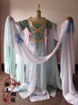 【琢玉撷珠】古装COS 水袖女古装 凝水之畔 真人COS服带手绘-淘宝网