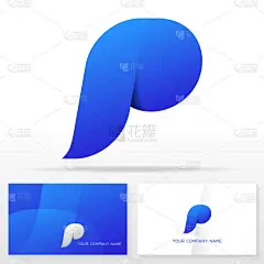 字母 P 会徽设计-股票矢量标志模板。名片模板.