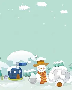 矢量手绘卡通冬天雪人南极背景 背景 雪人 背景 设计图片 免费下载 页面网页 平面电商 创意素材
