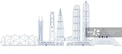 线条广东深圳城市地标建筑群