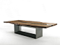 Rectangular Kauri wood table CUBE by Riva 1920 design Maurizio Riva, Davide Riva
