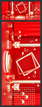 2020年中式国潮喜庆C4D风新年春节可爱小鼠年banner3D背景PSD素材