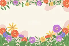 花朵手绘植物壁纸  - 源文件下载【酷图网】花朵植物背景,壁纸,花卉,植物,卡通,大自然,清新花朵背景,春天手绘壁纸