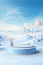 AI数字艺术冰雪雪景电商促销场景模型-众图网