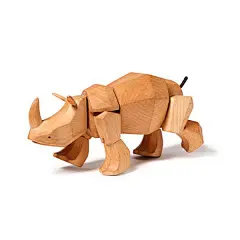 玩意生活 原木玩物 大象、犀牛 山毛榉木材质实木玩具 beech wood