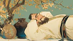 jian_1990_A_man_is_lying_on_the_ground_holding_his_head_with_on_b4fcdea7-70a5-4b17-aa74-122780f24a72