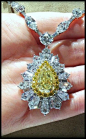 White and yellow diamond necklace by David Mor. Via Diamonds in the Library.