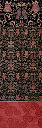 Antique Chinese Imperial Silk Cut Velvet with Silver Thread two Panel Joined Together, 1700-1750 AD.