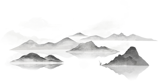 白露国风插画-云与山