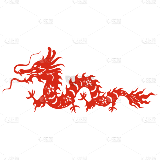 中国风剪纸十二生肖龙