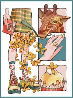 复古精致故事感 分镜式构图插画师日菜乃