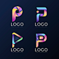 Free vector gradient p logo design template