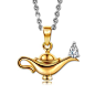 Sterling Silver ‘Lucky Aladdin’ 18K Gold Plated Zircon Pendant Necklace