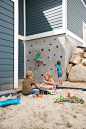 Climbing wall as part of the house. Make your entire yard a play world!