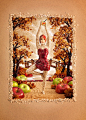 McDonald's Breakfast Characters : Using 3D and 2D model sets, these images feature blueberries, walnuts, bananas, oats, cranberries, raisins and apples from McDonald's breakfast cereals.