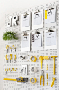 WORKSPACE | Studio Supply Shelves #ispydiystudio #pegboard