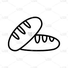 面包平面图标设计矢量模板插图